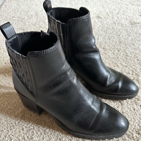 Zara basic black ankle heeled boots booties size 39 or 7.5 - Picture 6 of 8